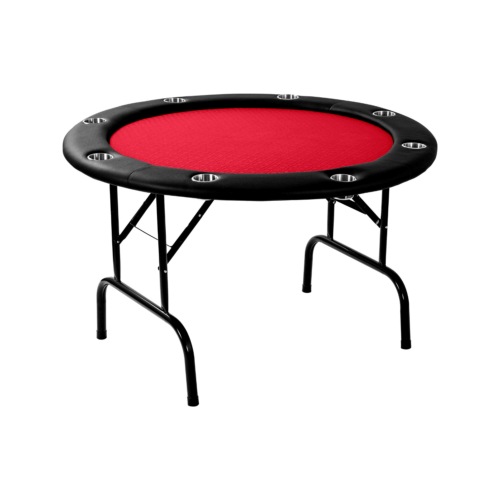 Pokertisch - zusammenklappbar - rot rund