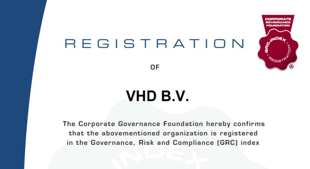 Corporate Governance Foundation uitknipsel. VHD is geregistreerd.